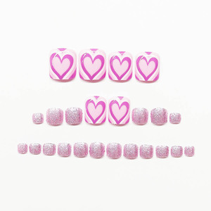 Cheap Toe Press on Nails Factory Fashion Simplicity Press on Toe Nails Purple Heart Shining Brightly Press Diseños <span class=keywords><strong>de</strong></span> <span class=keywords><strong>uñas</strong></span> para <span class=keywords><strong>pies</strong></span> - Product Image 2