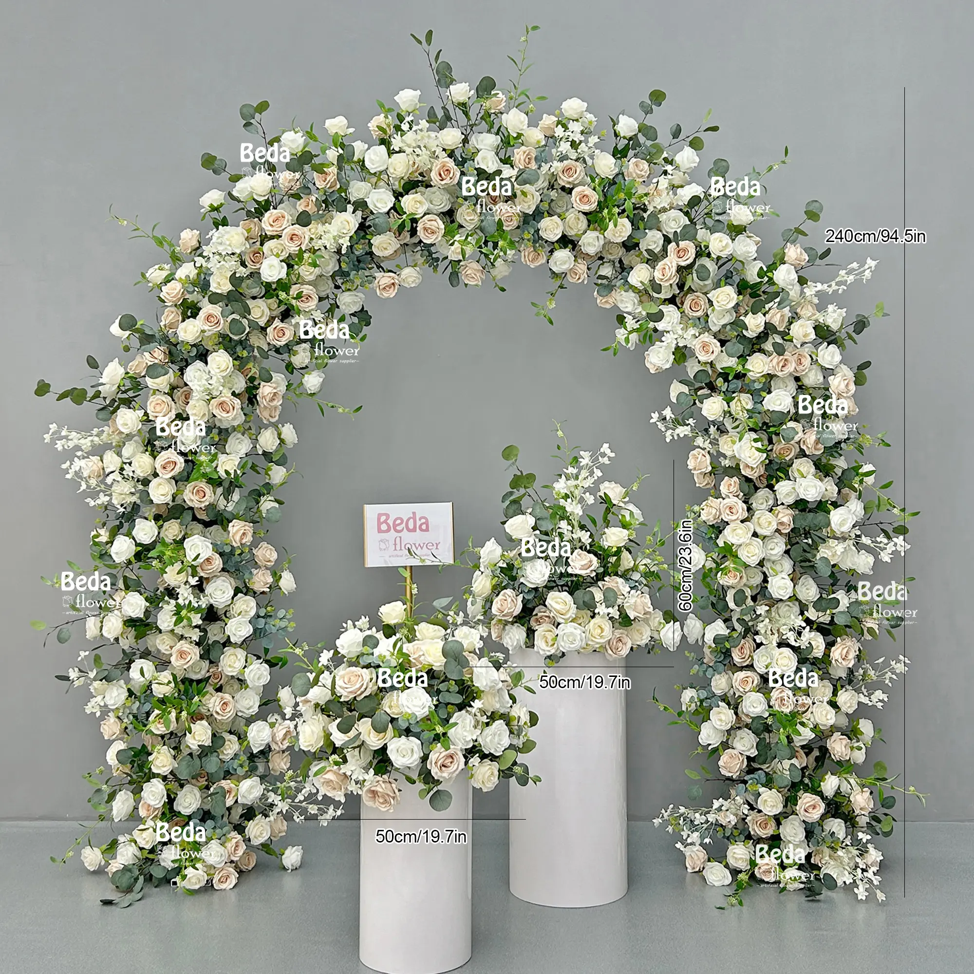 Blanc Phalaenopsis Rose Arches En Gros Arrangement De Fleurs De Mariage Lune Fleur Arc Toile De Fond Pour La Décoration D'événement De Mariage