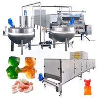 Línea de maquinaria automática pequeña de alta velocidad para hacer dulces de gelatina, máquina de caída de dulces duros, máquina de goma de oso