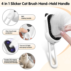 Sikat Grooming kucing, sikat uap untuk merapikan bulu hewan peliharaan, sisir sikat Penghilang pembersih untuk Semprot 3 dalam 1 sisir pijat semprot hewan peliharaan - Product Image 5