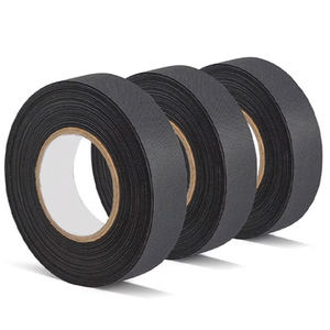 Cinta de tela PET resistente al calor negra 19mm x 15m Cable de motor automotriz Cable de aislamiento de amortiguación de ruido Paquete fijo - Product Image 1