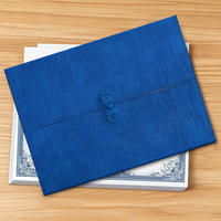 Carpeta Horizontal de Cuero PU para Certificados con Cierre Tradicional Chino de Nudo de Rana, Porta Diplomas de Graduación
