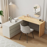 Coiffeuse moderne et élégante avec miroir LED et 6 tiroirs à fermeture douce, meuble de rangement personnalisé pour la maison