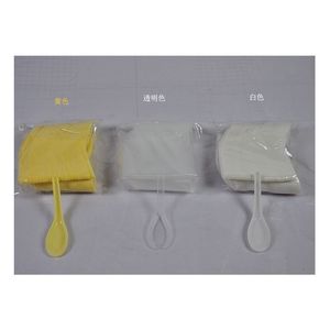 Disposable Plastic Soup <b>Spoon</b> 11Cm Thickened White Yellow Transparent Catering Takeout Use - Product Image 4