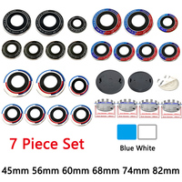 7 pièces 74mm 82mm 45mm 56mm 60mm 68mm pour BMW : capuchons de moyeu de roue avant et arrière, emblèmes de volant et logos de voiture