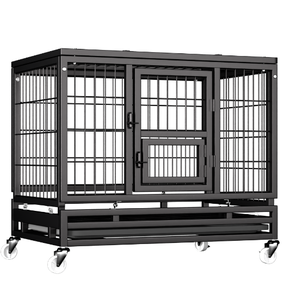 Vente en gros de grande caisse pour chien avec fermeture à bouton-pression et bouton-pression, clôture en fer robuste, palette de plateau en bois et en plastique - Product Image 4