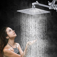 Ensemble de robinet de douche mural chromé haut de gamme, pomme de douche en laiton à poignée unique haute pression, jet de massage, pulvérisation manuelle incluse