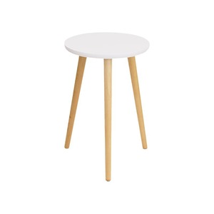 Modern Minimalist Wooden Flower Stand <b>White</b> Round <b>Table</b> For Living Room Balcony Plant Display - Product Image 5