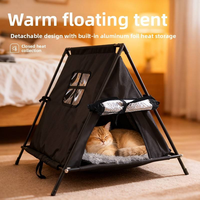 Buiten ovale tent met effen patroon, semi-gesloten, warm kattenhuis, alle seizoenen, draagbare dierenverblijf, dierenbenodigdheden