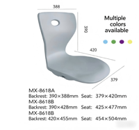 Chaise d'étudiant en plastique confortable avec cadre métallique, chaise d'école moderne légère pour salle de formation avec tablette d'écriture