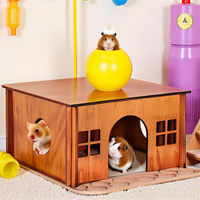 Nichoir en bois de haute qualité pour cochon d'Inde, maisons en bois pour petits animaux avec lit robuste pour hamster