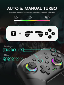 DATA FROG Kabelloser Controller für Switch <span class=keywords><strong>2</strong></span>/Switch OLED/Lite Konsole <span class=keywords><strong>Pro</strong></span> Gamepad Joystick mit 1000mAh Akku Turbo-Funktion - Product Image 4