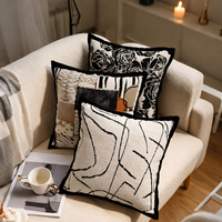 Coussin carré en chenille de luxe léger pour canapé élégant, salon, coussin jacquard, style nordique, modèle en coton PP