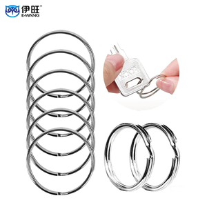 E-WANG Stainless Steel <b>Split</b> Key <b>Ring</b> Round Fashion Carabiner Keychain Lightweight Metal Key Chain - Product Image 5