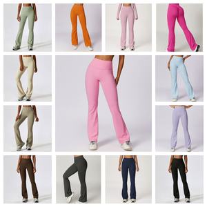 Vêtements de sport pour femmes de haute qualité, doux pour la peau, hautement élastiques, pantalon large à jambes évasées, vêtements de sport, leggings de yoga - Product Image 3
