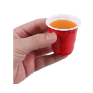 Party Shot Cup Set of 100 Reusable BPA-Free Plastic Red Mini Cup