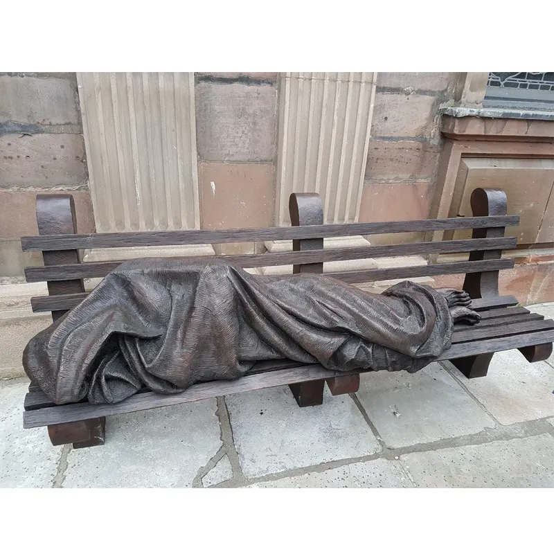 Beroemd Katholiek Religieus Beeldhouwwerk Voor Levensgrote Bronzen Standbeeld Van De Kerk Op Maat Van De Dakloze Jezus Christus