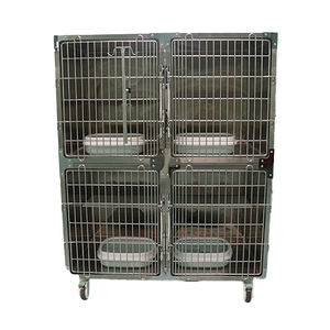 กรงสุนัข CH Luxury Modern Simple พับได้ ทำจากสแตนเลส 304 พร้อมถาดพลาสติกกันน้ำ โครงเหล็ก สำหรับสัตว์เลี้ยง - Product Image 2