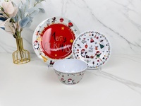 Assiettes en mélamine Bestwares pour les fêtes de Noël, motif Père Noël et pingouin, incassables, sans BPA, pour les dîners de fête