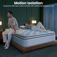 Matelas à ressorts ensachés respirant, isolation des mouvements, soutien lombaire, soulagement de la pression, fermeté moyenne, durable, sans odeur