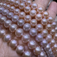 9-10mm 36 cm Près Rond Petit Défaut Rose Violet Perles D'eau Douce Brin