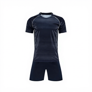 Conjunto de Camiseta de Fútbol Azul Oscuro para Hombre, Manga Corta, Cuello Redondo, Absorbe la Humedad, Transpirable, Secado Rápido, Ajuste Atlético, para Todas las Temporadas - Product Image 5