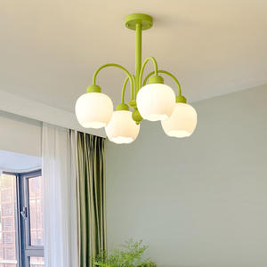 Lustre moderne minimaliste de couleur crème pour salon, chambre apaisante, salle à manger, bureau, luminaire suspendu tendance et adapté à Instagram - Product Image 5