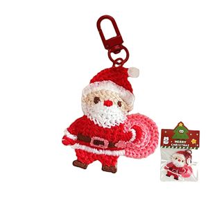Accessoires de Noël, chaussettes tricotées à la main, porte-clés, mini Père Noël, pendentif mignon en forme de sapin de Noël, bonhomme de neige, breloques pour sac, décoration - Product Image 3