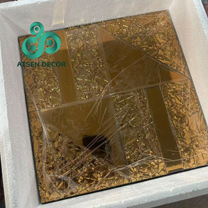 AISEN DECOR Vente en gros de carreaux de miroir muraux autocollants dorés biseautés <span class=keywords><strong>30x30</strong></span> cm, carreaux de mosaïque miroir - Product Image 6