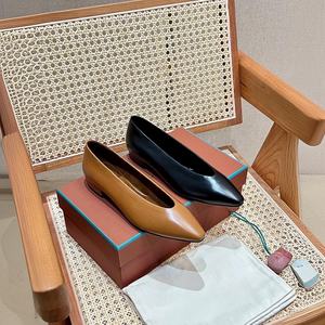 <span class=keywords><strong>Lo</strong></span>钢琴2024女式真皮尖头平底鞋防滑舒适简约多功能浅奶奶鞋实心 - Product Image 1