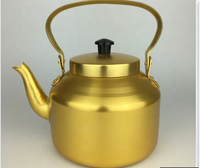 Bouilloire en aluminium poli SL écologique jaune avec bec verseur soudé pour cuisinière à gaz
