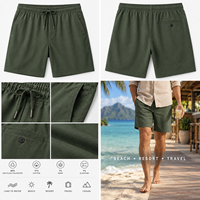 Shorts hybrides écologiques en gros pour hommes – Mélange chanvre-coton extensible, sans coutures, avec cordon de serrage latéral – Idéal pour la plage, la natation, les voyages et la marche – OEM XL