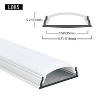 Extrusion de canal de montage en Surface 17.8x5.1MM avec diffuseur de lentille givrée PC profilé en aluminium Flexible de bande LED