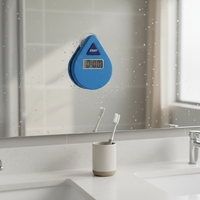 Timer Mandi Digital Elektronik Tahan Air EMAF Home OEM Custom Kitchen 5 Menit Waterdrop Countdown Timer Alarm untuk Kamar Mandi