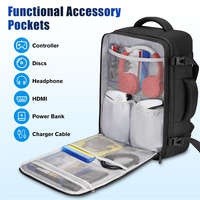 Sac à dos de transport compatible avec PS5/PS5 Pro, étui de voyage protecteur compatible avec la console Playstation 5, les manettes et les disques.