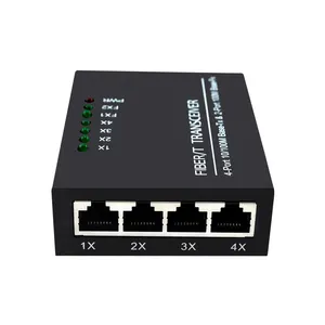 fiber optical media converter 1fiber 4rj45 100base media converter 10/100M 1fo 4rj45