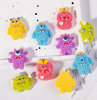 Accessoires en résine Monstre Mignon en Peluche de Dessin Animé Écologiques pour DIY, Décoration pour Coque de Téléphone, Patch, Chaussures et Porte-clés