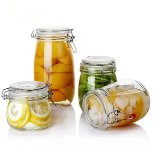 Wholesale Simple Style Candy or Coffee Airtight 500ml 17oz Food Storage Glass Perfume Jars with Sealing Cover Lid