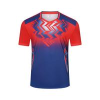 Maillot de badminton personnalisé à imprimé chevron, dégradé, séchage rapide, non transparent, respirant, pour entraînement d'équipe de club, logo personnalisé