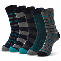 Prêt à expédier – Lot de 5 paires de chaussettes habillées en coton pour hommes, respirantes et décontractées