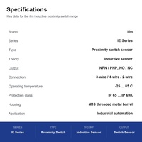 Sensor Saklar Kedekatan Induktif Seri Ifm IE M18 Berulir Logam NPN PNP IFM IE5338 5287 IGS204 IFS204 200 IIS226