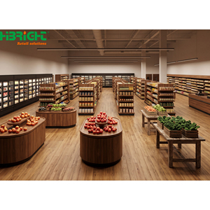 Estanterías de Madera para Supermercados, Góndolas de Exhibición para Tiendas de Abarrotes, Pasillo B - Product Image 3