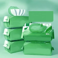 Lingettes humides pour feuilles d'arbre avec couvercle en plastique PP à clapet, emballage de forme spéciale, type extractible, couvercle scellé anti-poussière, soins personnels