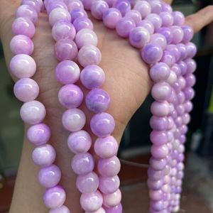 ลูกปัดหยกสีม่วงเข้มขนาด 6-12 มม. ทรงกลมขัดเงา สำหรับทำเครื่องประดับแฟชั่น สร้อยข้อมือ สร้อยคอ งานฝีมือ ของขวัญงานปาร์ตี้ - Product Image 3