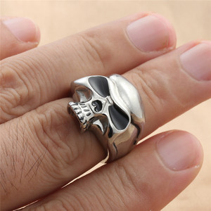 Skeleton <b>Skull</b> <b>Ring</b> Silver Men's Fashion Punk Retro Jewelry Gift - Product Image 3