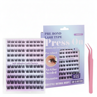 Deborah FR16 Cils en grappes 3D effet vison, naturels et vaporeux, faux cils individuels auto-adhésifs, semi-faits à la main, volume DIY, en plastique