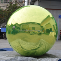 Boule de miroir gonflable flottante géante en PVC, Stock Commercial, boule de miroir décorative gonflable Iridescent