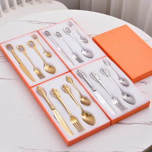 Dinner Service <b>Ware</b> <b>Set</b> 304 Stainless Steel Cutlery <b>Set</b> Hanging Hole Series 4-pcs <b>Set</b> - Product Image 1