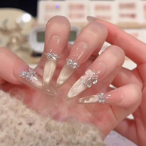 <span class=keywords><strong>Manucure</strong></span> œil de chat français tridimensionnelle faite à la main, nouveau design d'art des ongles, motif papillon pour le printemps et l'été pour les doigts - Product Image 6