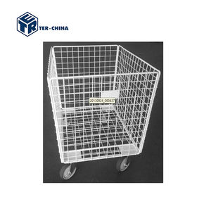 820x620xH758 220L 스틸 Q235 대형 철망 바구니 세탁 카트 바퀴 포함 200kg 용량 TER 브랜드 호텔 병원용 - Product Image 3